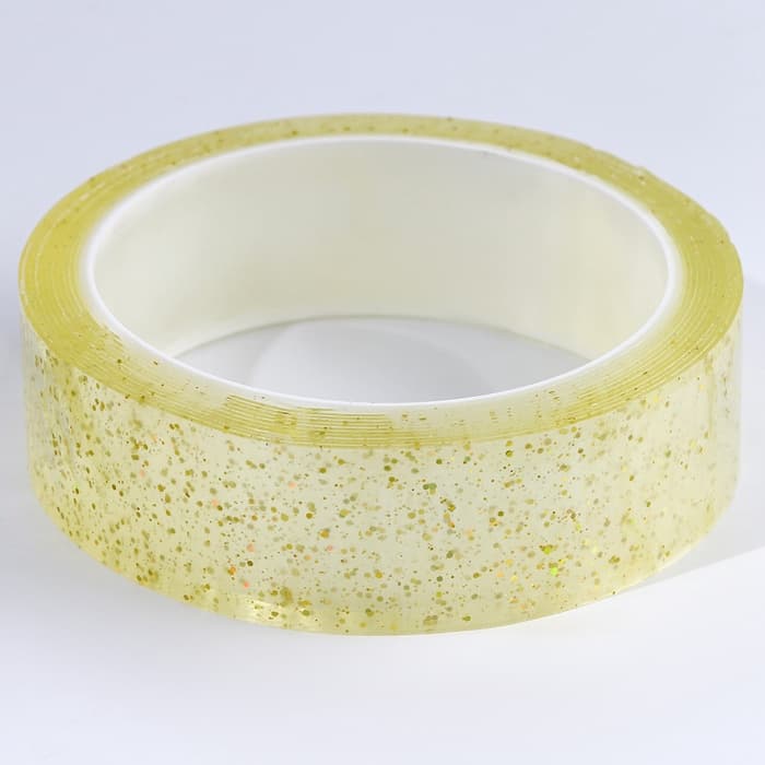 Надувающаяся клейкая лента с блестками, жёлтая, 3 м