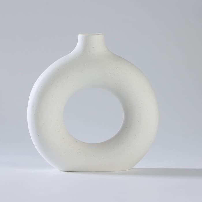 Ваза сервировочная SL Home «Пончик», 18×18.5 см, горло 3.5 см, керамика, белая