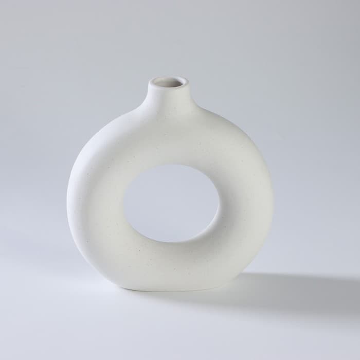 Ваза сервировочная SL Home «Пончик», 18×18.5 см, горло 3.5 см, керамика, белая