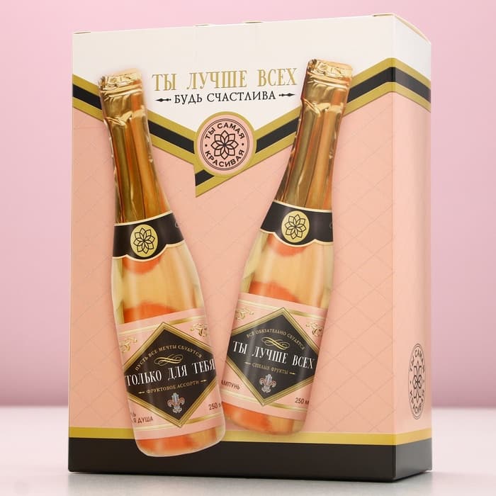 Подарочный набор ЧИСТОЕ СЧАСТЬЕ «Ты лучше всех!»: гель для душа и шампунь для волос шампанское, 2×250 мл