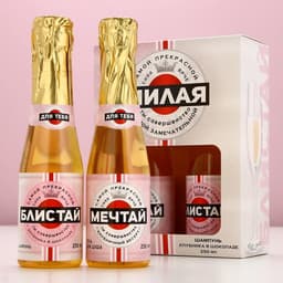 Подарочный набор «Мечтай!», гель для душа и шампунь для волос шампанское, 2×250 мл, Чистое счастье
