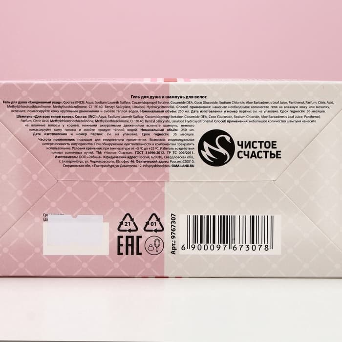 Подарочный набор «Мечтай!», гель для душа и шампунь для волос шампанское, 2×250 мл, Чистое счастье