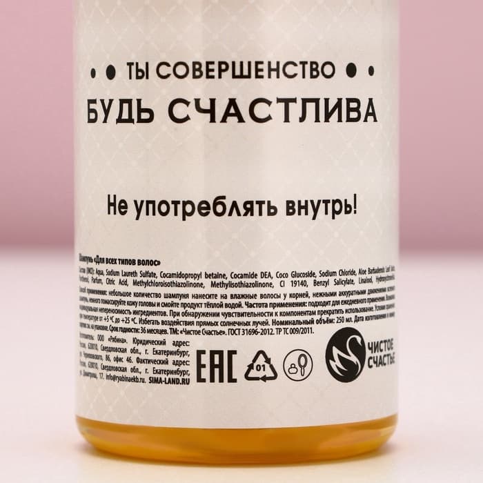 Подарочный набор «Мечтай!», гель для душа и шампунь для волос шампанское, 2×250 мл, Чистое счастье