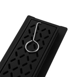 Трап ZEIN engr, с фланцем свободного вращения 360°, 7×80 см, d=40/50 мм, нерж сталь, черный