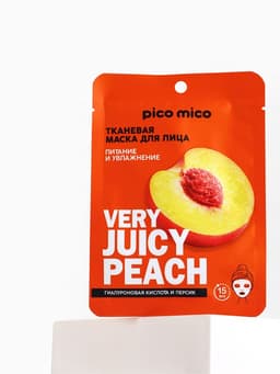 Маска для лица тканевая с гиалуроновой кислотой Very juicy peach, питание и увлажнение, PICO MICO