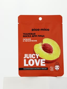 Маска для лица тканевая с гиалуроновой кислотой Very juicy peach, питание и увлажнение, PICO MICO