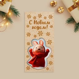 Конверт для денег деревянный резной «С Новым годом!», 16.5×8 см