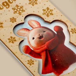 Конверт для денег деревянный резной «С Новым годом!», 16.5×8 см