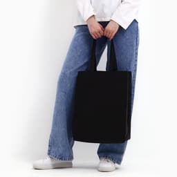 Шопер, 42×10×30 см, однотонный, без подклада, цвет чёрный