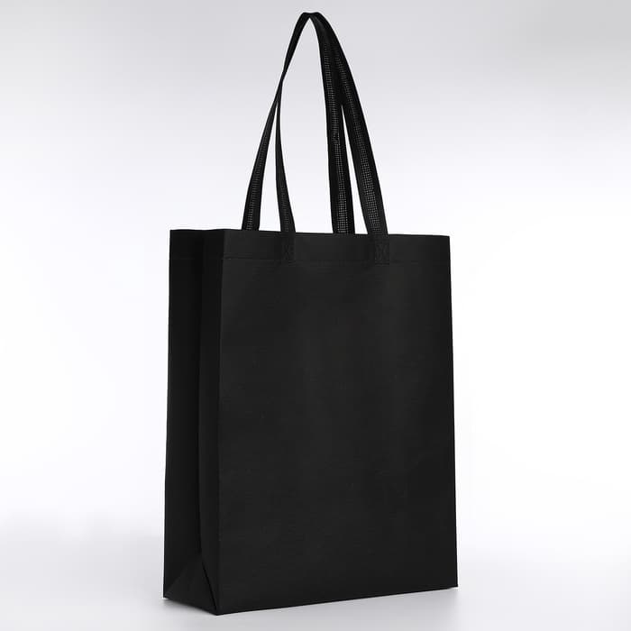 Шопер, 42×10×30 см, однотонный, без подклада, цвет чёрный