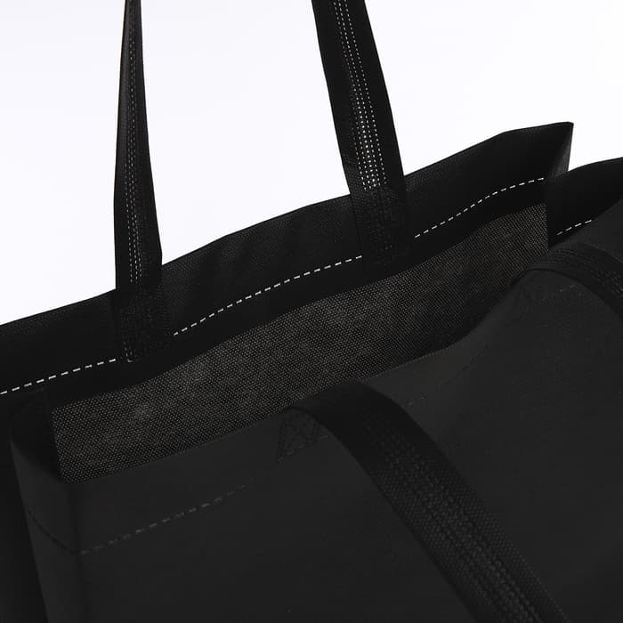 Шопер, 42×10×30 см, однотонный, без подклада, цвет чёрный