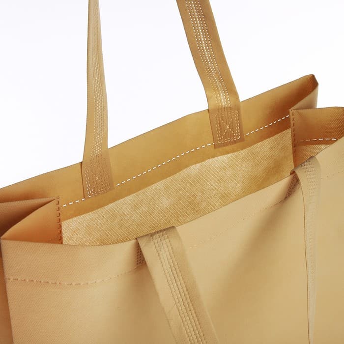 Сумка шопер, 42×10×30 см, однотонный, без подклада, бежевый