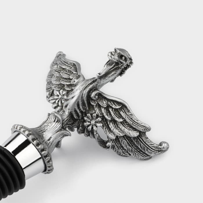 Пробка для бутылки Magistro «Парящий дракон», 12.5 см, серебристая