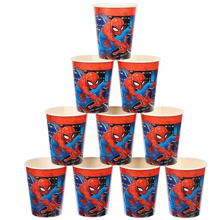 Стакан бумажный одноразовый «С Днем Рождения!», 250 мл, Человек-паук