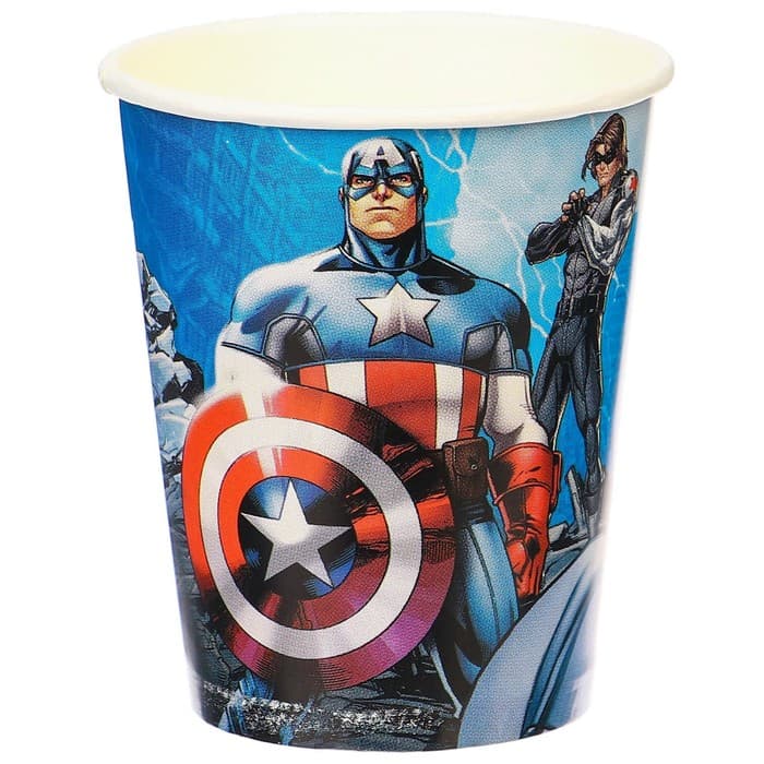 Стакан бумажный одноразовый «С Днем Рождения!», 250 мл, 10 штук, Мстители