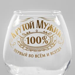 Бокалы для коньяка с надписью «Крутой мужик», 265 мл по 2 шт.