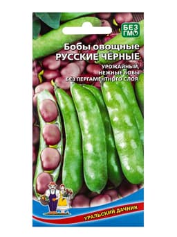 Семена Бобы «Русские черные», 6 шт., «Уральский дачник»