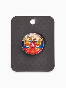 Брошь «Российская Федерация», разноцветная в серебре