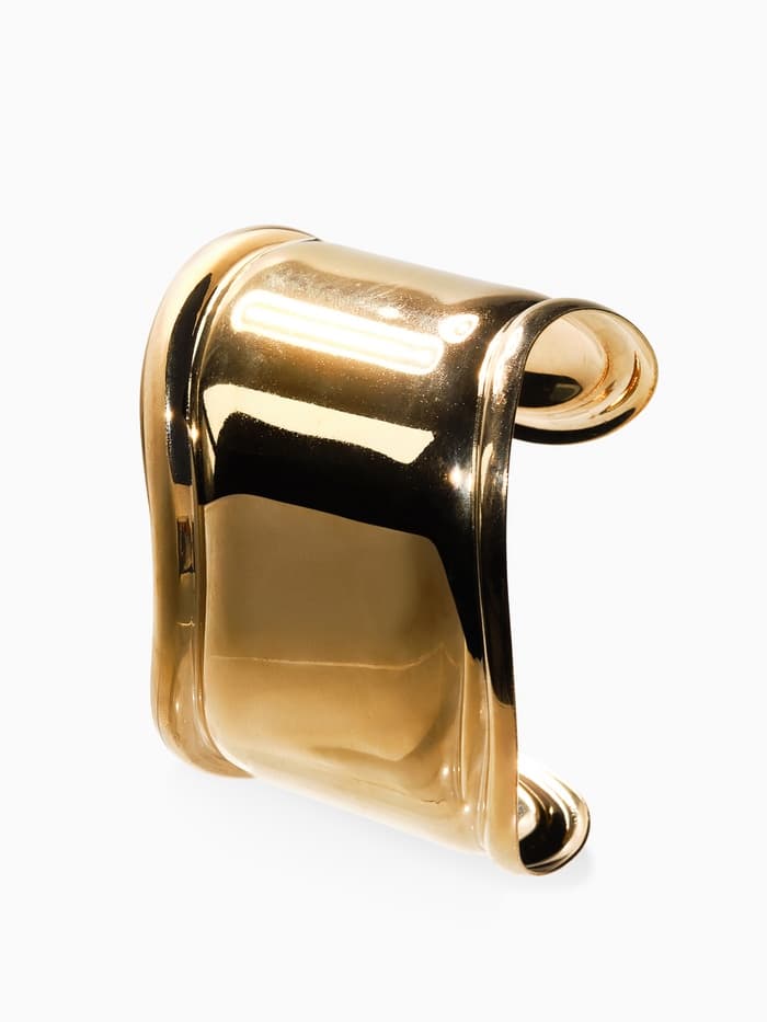 Браслет манжета «Изгиб», d=6 см, цвет золото