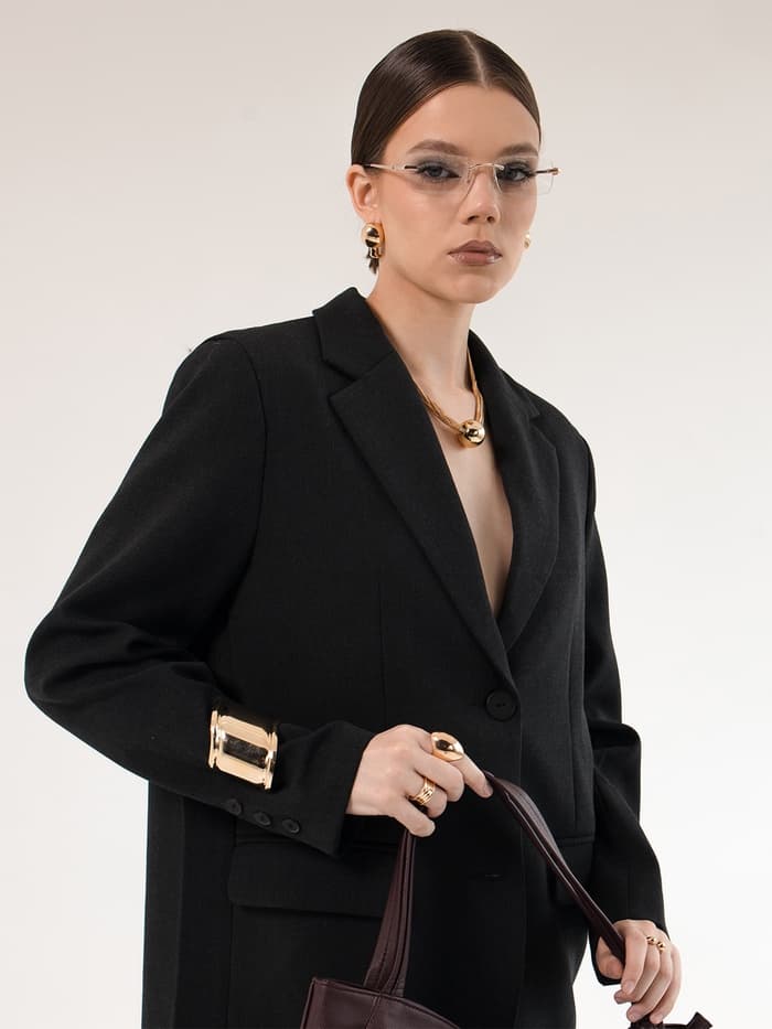 Браслет манжета «Изгиб», d=6 см, цвет золото