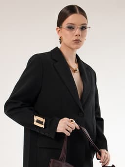 Браслет манжета «Изгиб», d=6 см, цвет золото