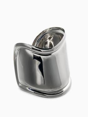 Браслет манжета «Изгиб», d=6 см, цвет серебро