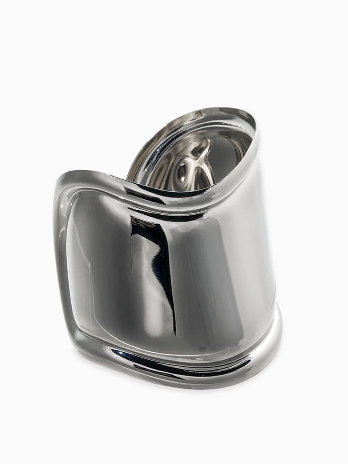 Браслет манжета «Изгиб», d=6 см, цвет серебро