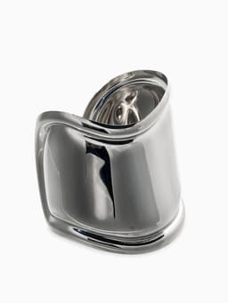 Браслет манжета «Изгиб», d=6 см, цвет серебро