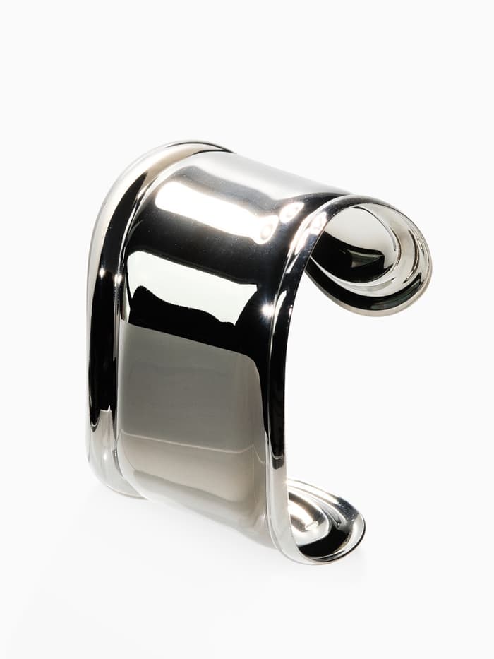 Браслет манжета «Изгиб», d=6 см, цвет серебро