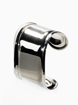 Браслет манжета «Изгиб», d=6 см, цвет серебро