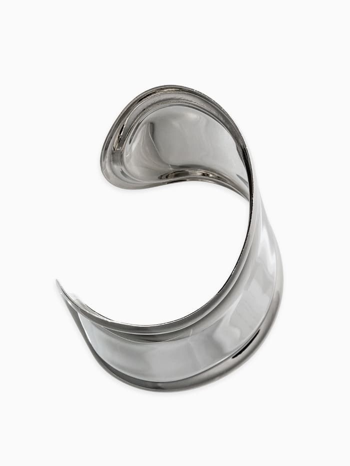 Браслет манжета «Изгиб», d=6 см, цвет серебро