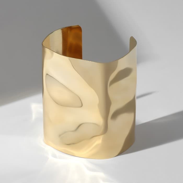 Браслет манжета «Погриб», металл, цвет золото