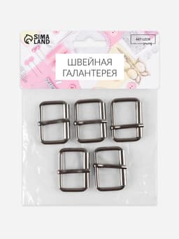 Пряжка проволочная, 3.9×2.7 см, 32 мм, 5 шт., цвет чёрный никель