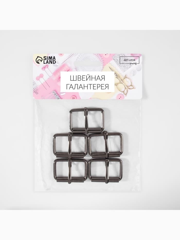 Пряжка проволочная, 3.9×2.7 см, 32 мм, 5 шт., цвет чёрный никель