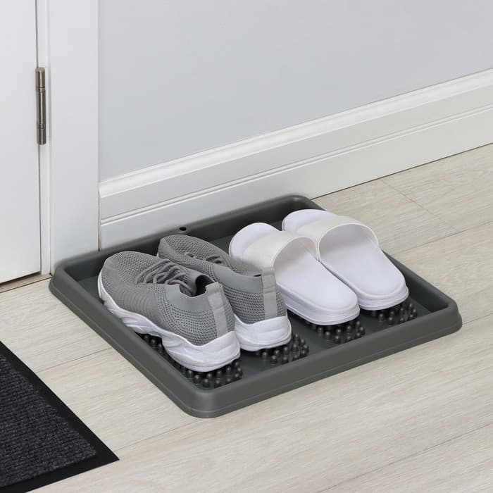 Лоток для обуви малый Darel plastic, 43.5×39 см, пластик, серый
