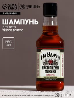 Шампунь для волос виски «На удачу!», 250 мл, аромат мужского парфюма, Чистое счастье