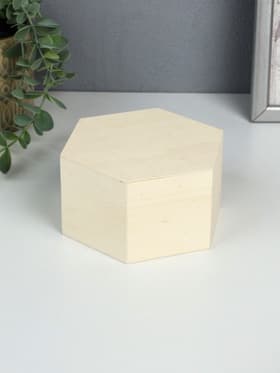 Шкатулка для росписи дерево «Шестигранник», без замочка, для украшений, 13×11.5×7 см