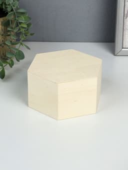 Шкатулка для росписи дерево «Шестигранник», без замочка, для украшений, 13×11.5×7 см