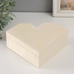 Шкатулка для росписи дерево «Сердце с гранями», основа для творчества, крышка на магнитах, 24×18×8 см