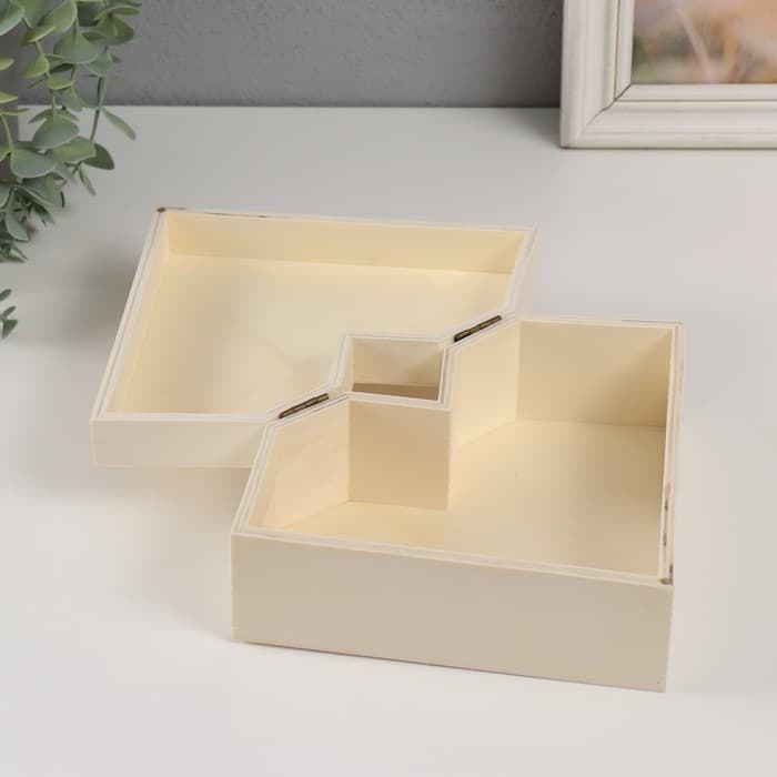 Шкатулка для росписи дерево «Сердце с гранями», основа для творчества, крышка на магнитах, 24×18×8 см