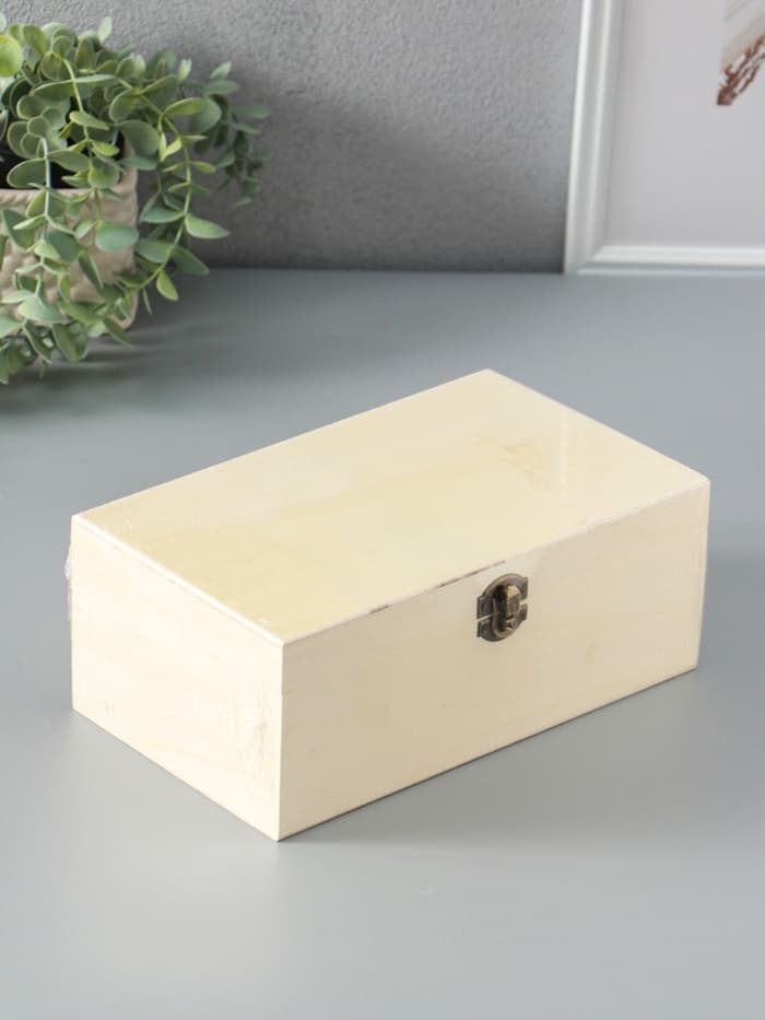 Шкатулка для росписи дерево «Прямоугольная», замок пряжка, 23.5×14×9.5 см