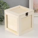 Шкатулка - куб для росписи дерево «Квадратный ящик», замок-крючок, 15×15×15.5 см