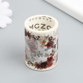 Клейкая лента бумага «Осенние цветы», ш. 5.4 см, намотка 3 м, 5.4×3.8×3.8 см