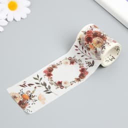 Клейкая лента бумага «Осенние цветы», ш. 5.4 см, намотка 3 м, 5.4×3.8×3.8 см