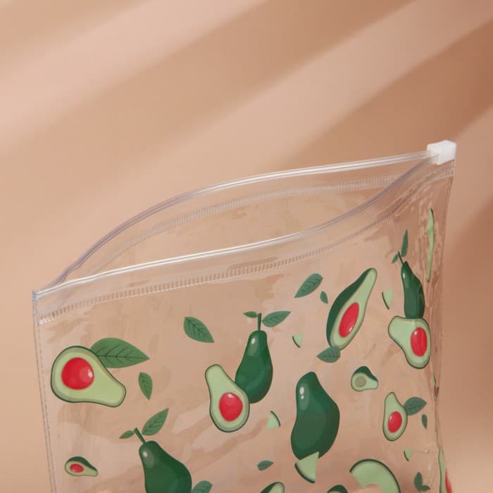 Косметичка из прозрачного PVC 21×2×14 см «Авокадо»