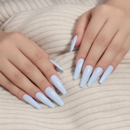 Накладные ногти, 24 шт, форма балерина, цвет голубой