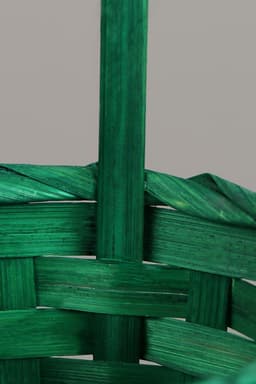 Корзина плетёная, 13×13×9.5 см, ручка h=21 см, бамбук, зелёная, Greengo