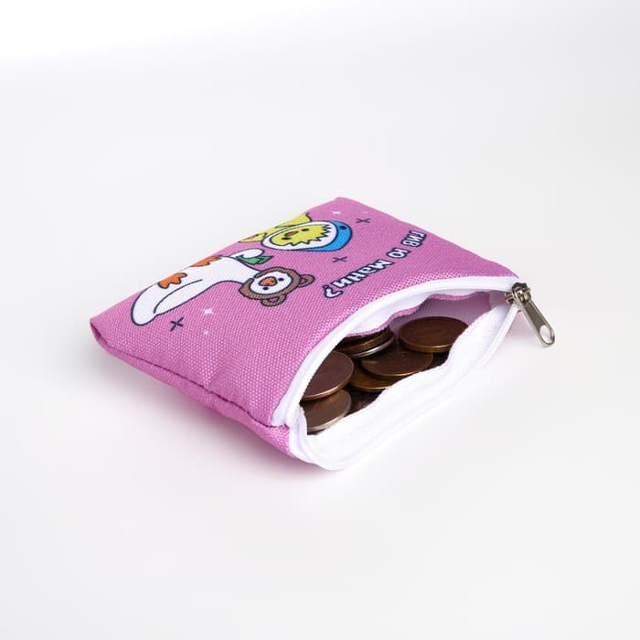 Кошелек детский текстильный «Гуси», 11×9×0.5 см, розовый