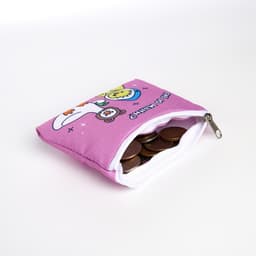 Кошелек детский текстильный «Гуси», 11×9×0.5 см, розовый