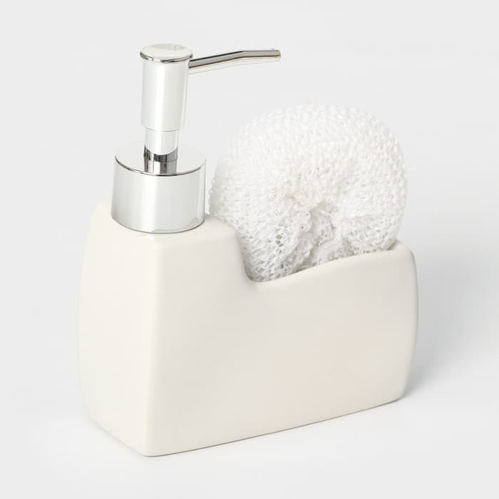 Дозатор для моющего средства с подставкой для губки Доляна «Элегия», 200 мл